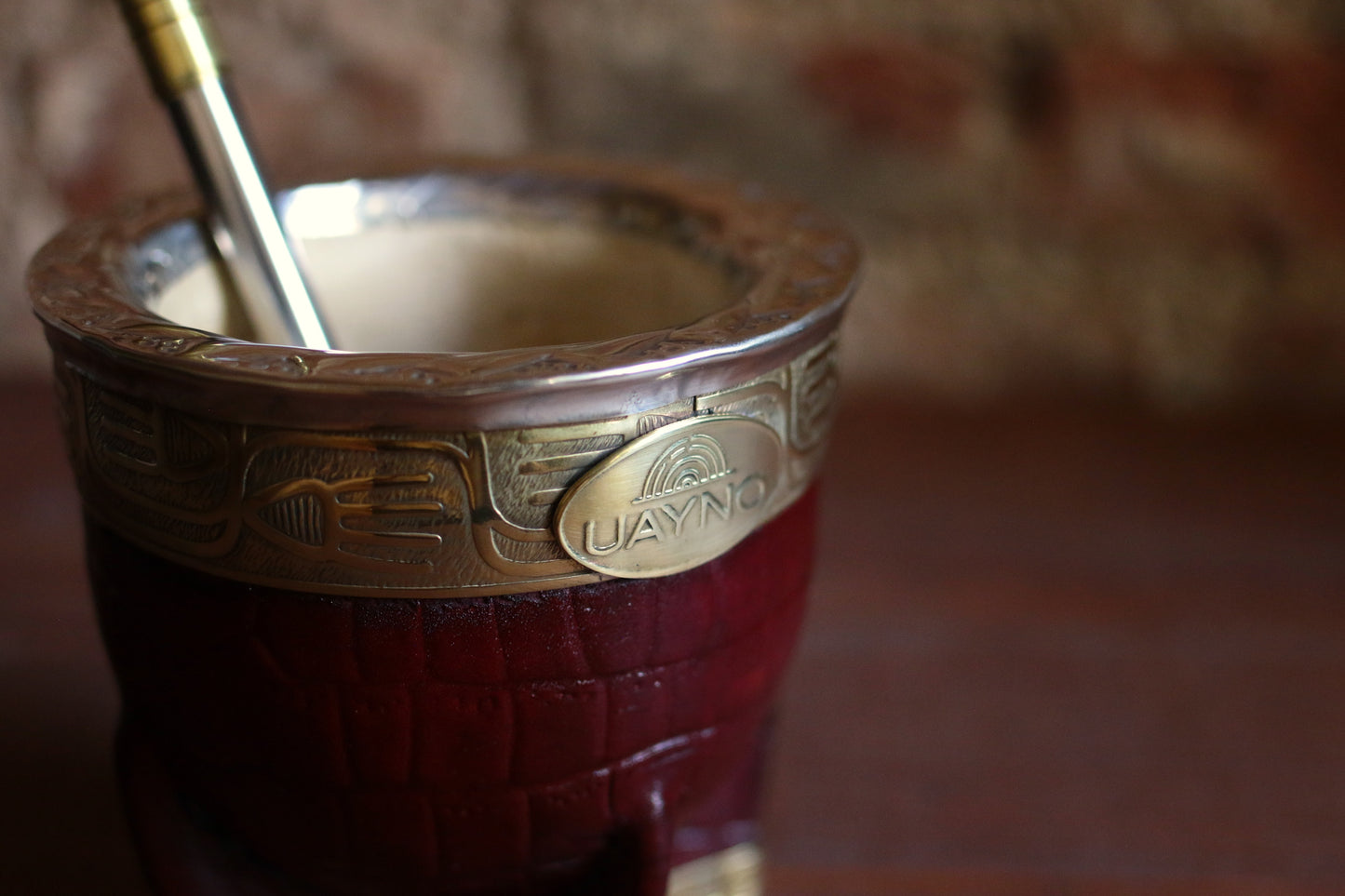 Mate Imperial de Cuero y Bronce con Bombillón