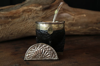 Imperial Cuero y Bronce con Escudo, Matepa y Bombilla