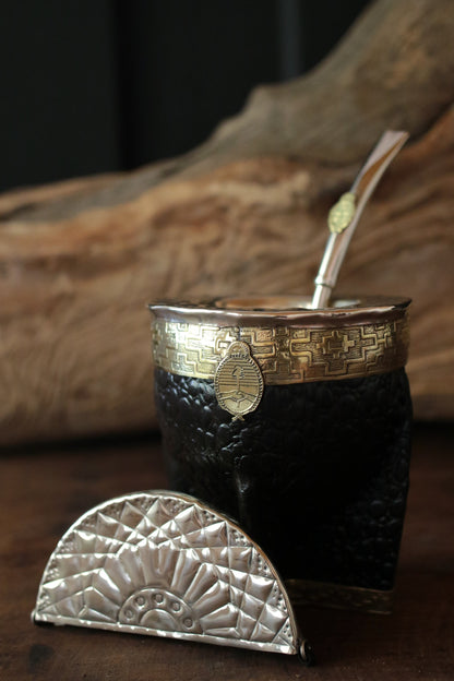 Imperial Cuero y Bronce con Escudo, Matepa y Bombilla