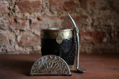 Imperial Cuero y Bronce con Escudo, Matepa y Bombilla