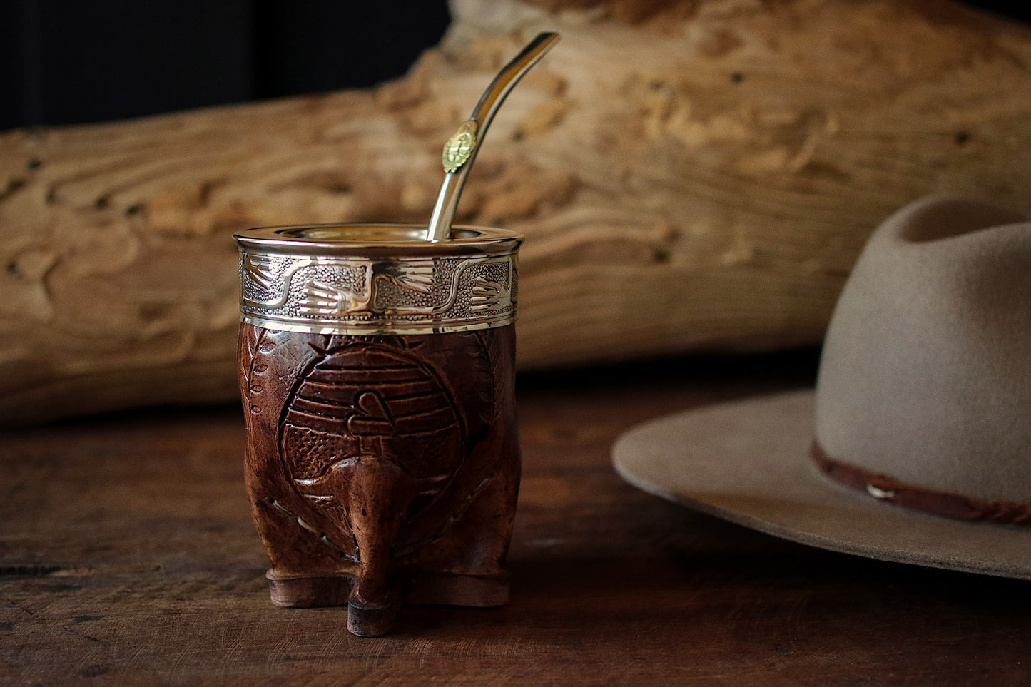 Imperial Cuero y Alpaca con Bombilla