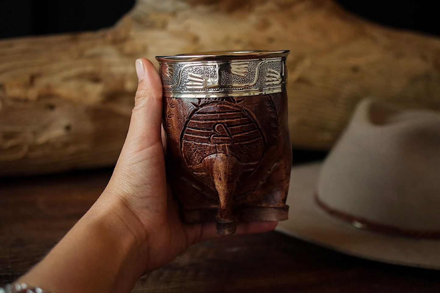 Imperial Cuero y Alpaca con Bombilla