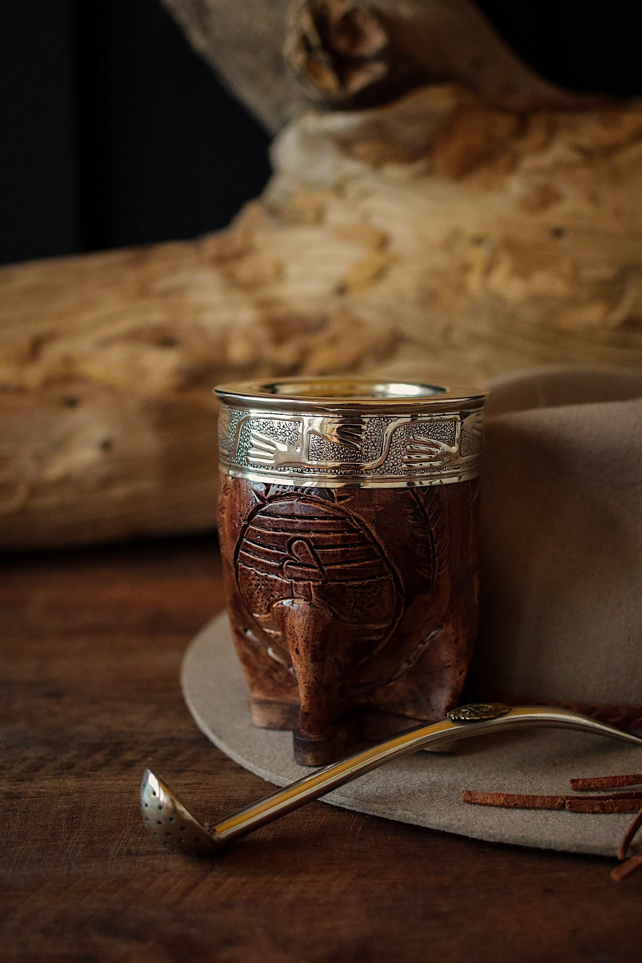 Imperial Cuero y Alpaca con Bombilla