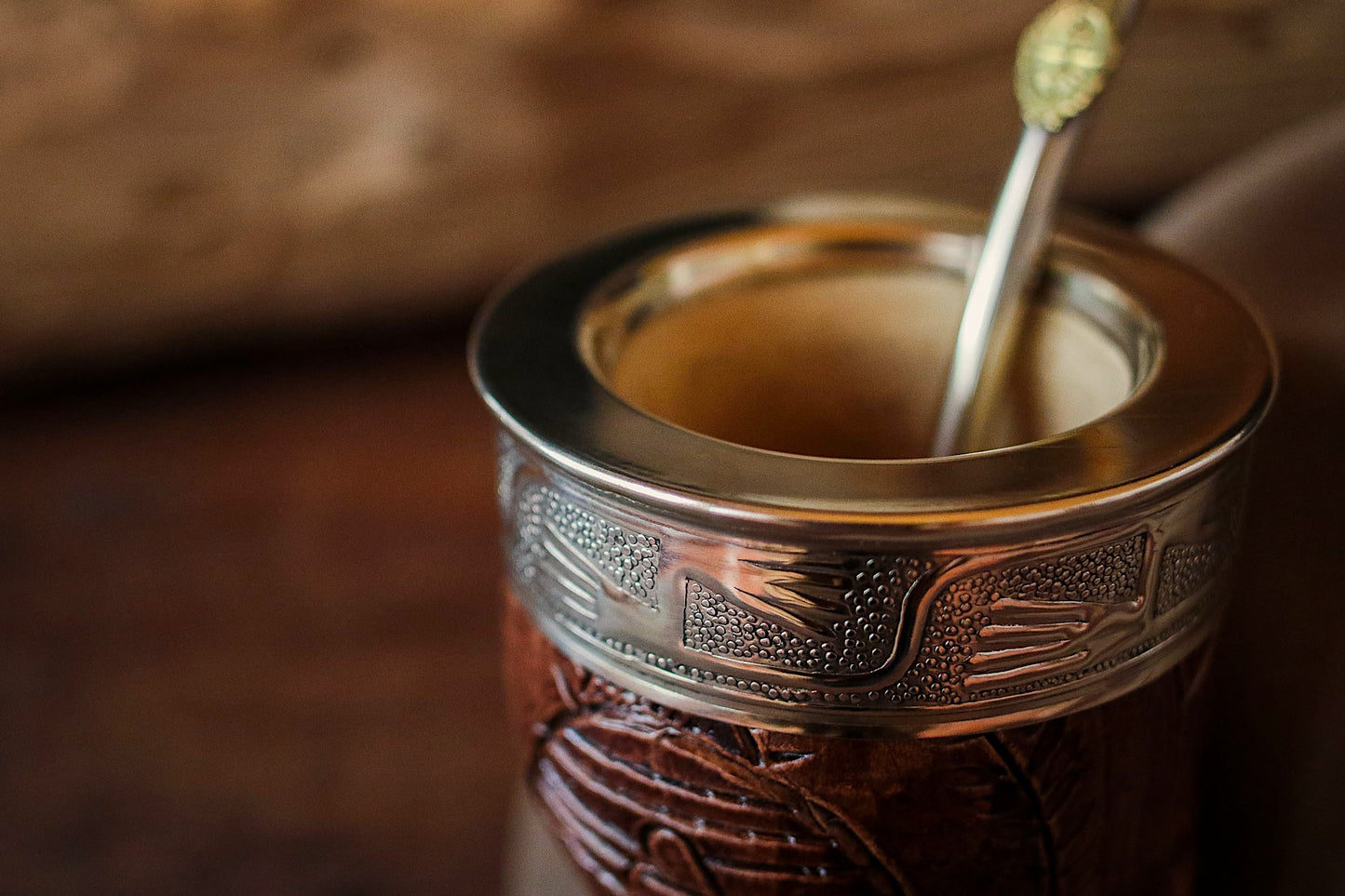 Imperial Cuero y Alpaca con Bombilla