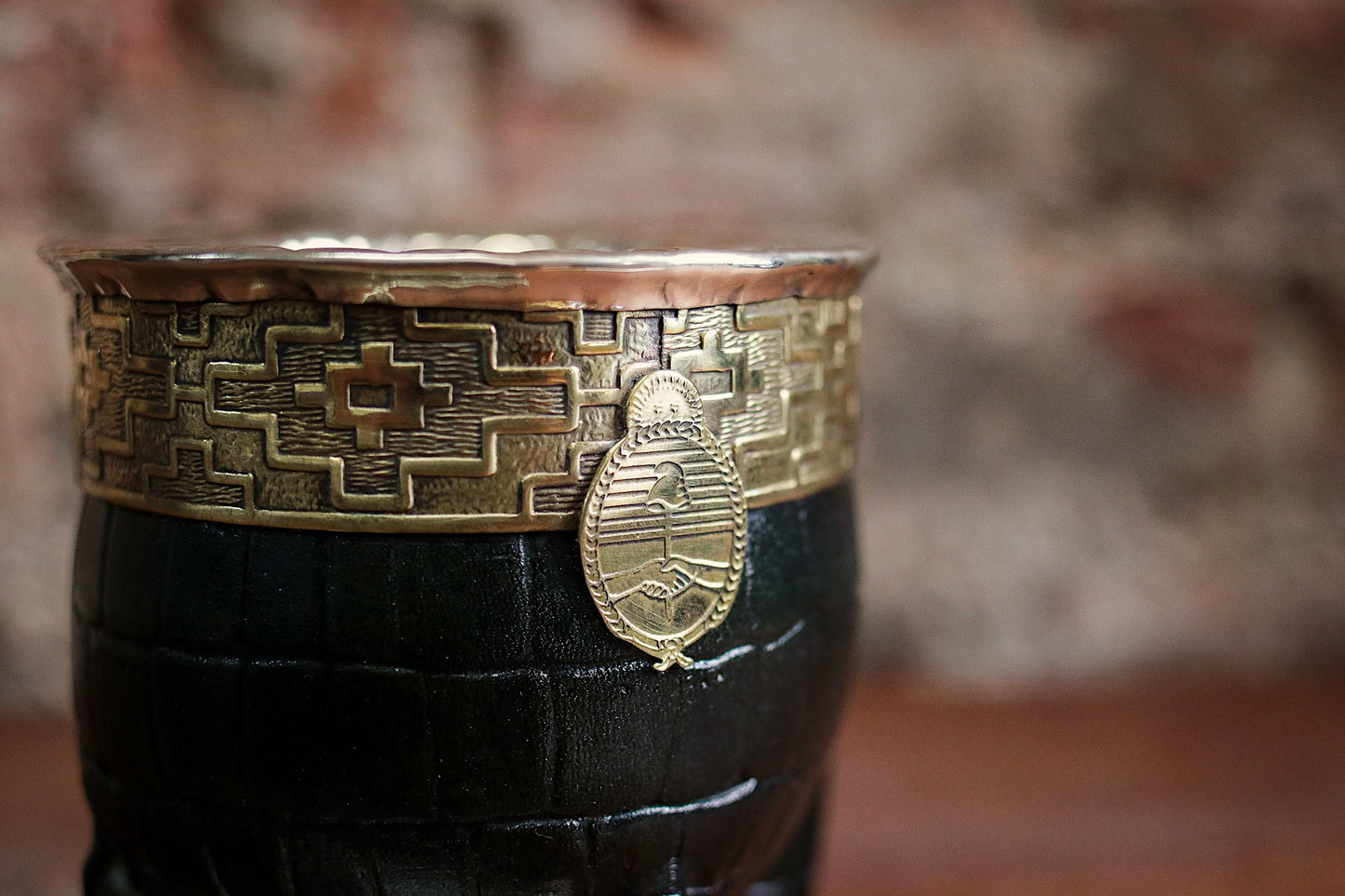 Imperial Cuero y Bronce con Escudo, Matepa y Bombilla