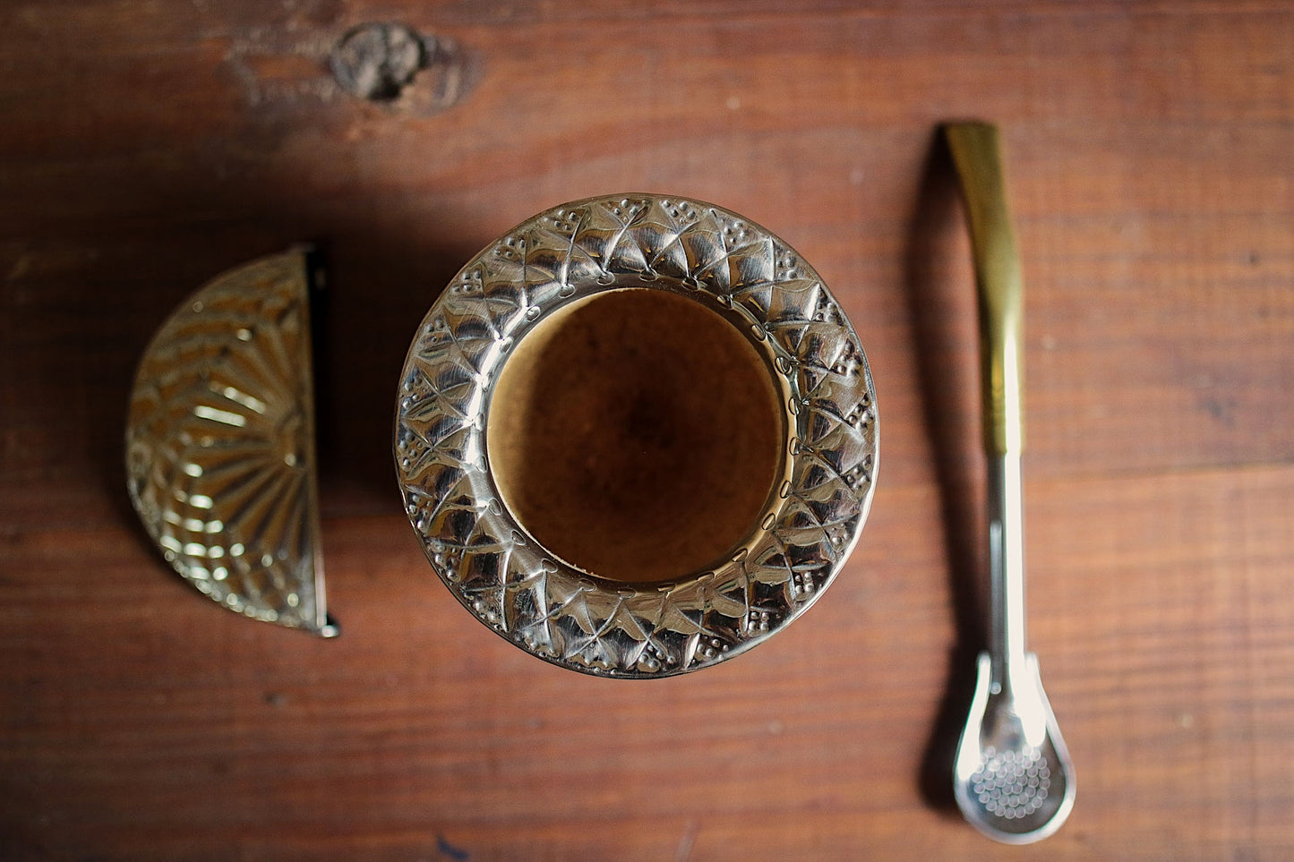 Imperial Cuero y Bronce con Escudo, Matepa y Bombilla