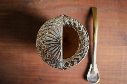 Imperial Cuero y Bronce con Escudo, Matepa y Bombilla