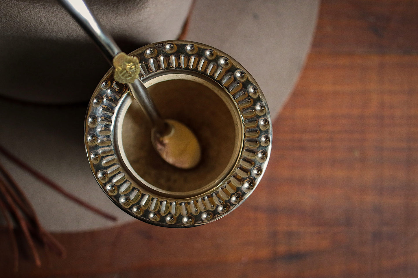 Imperial Cuero y Alpaca con Bombilla