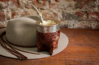 Imperial Cuero y Alpaca con Bombilla