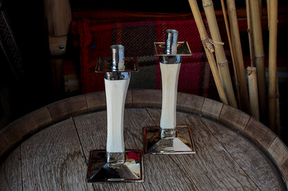 Candeleros de Hueso y Alpaca