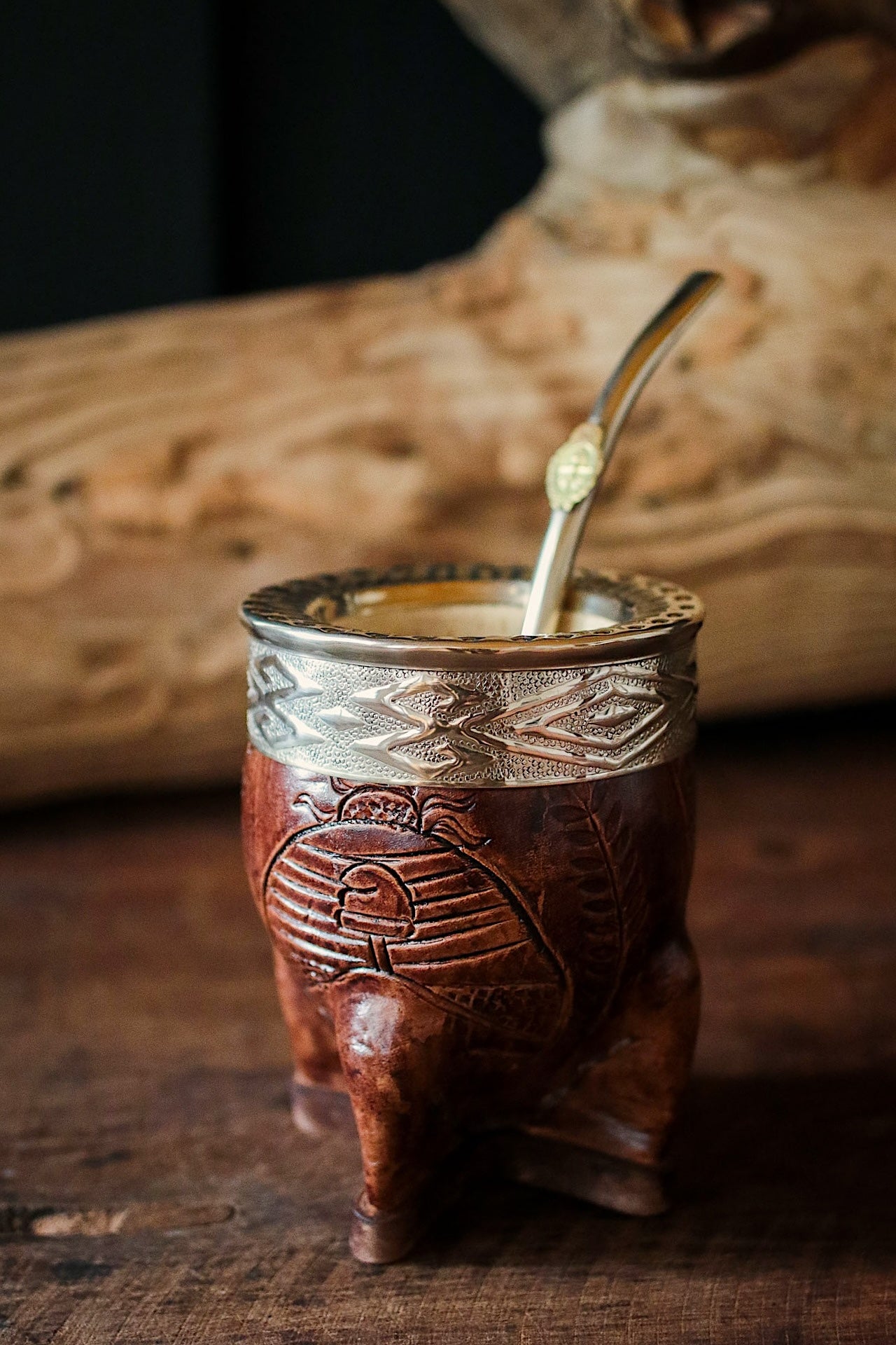 Imperial Cuero y Alpaca con Bombilla