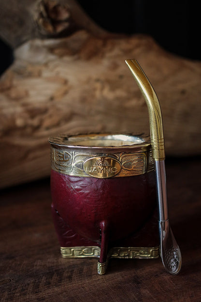Mate Imperial de Cuero y Bronce con Bombillón
