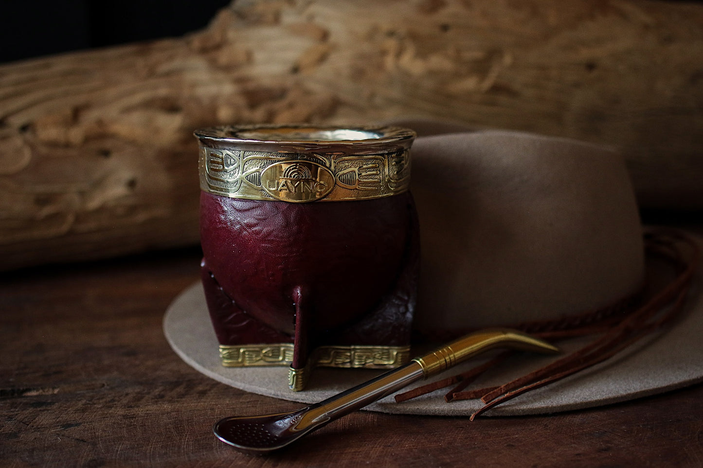 Mate Imperial de Cuero y Bronce con Bombillón