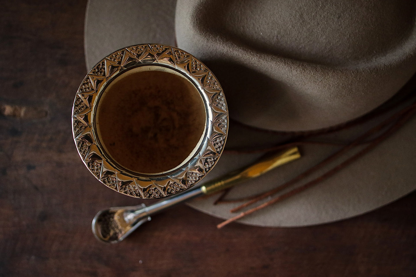 Mate Imperial de Cuero y Bronce con Bombillón