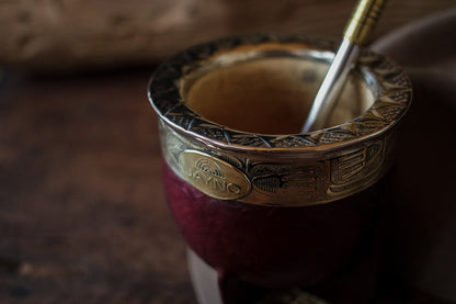 Mate Imperial de Cuero y Bronce con Bombillón