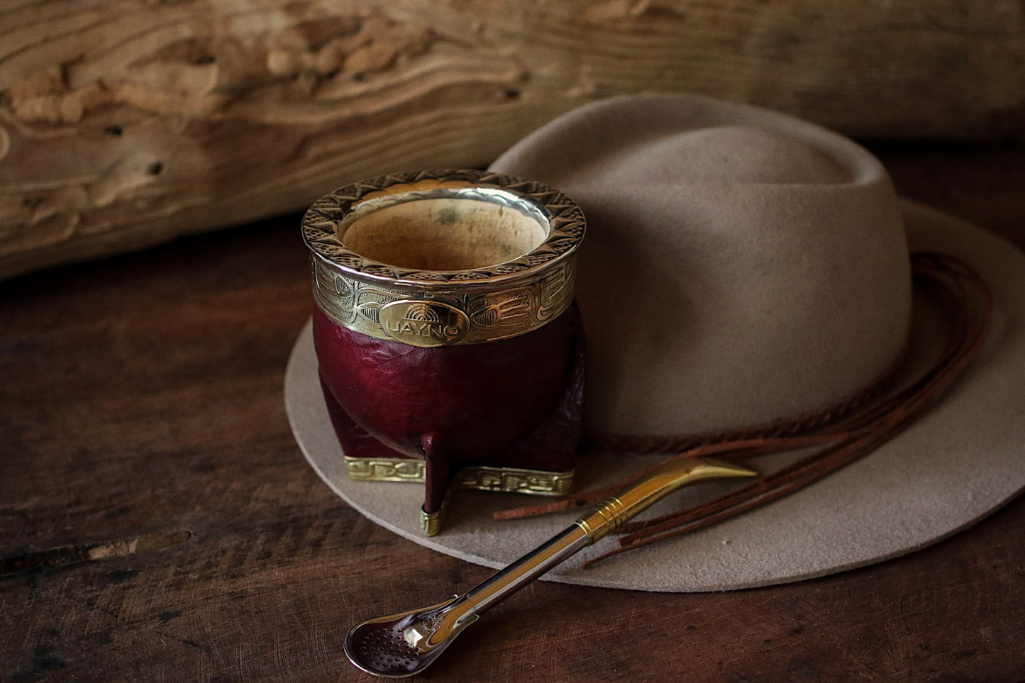 Mate Imperial de Cuero y Bronce con Bombillón