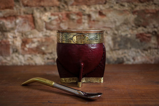 Mate Imperial de Cuero y Bronce con Bombillón