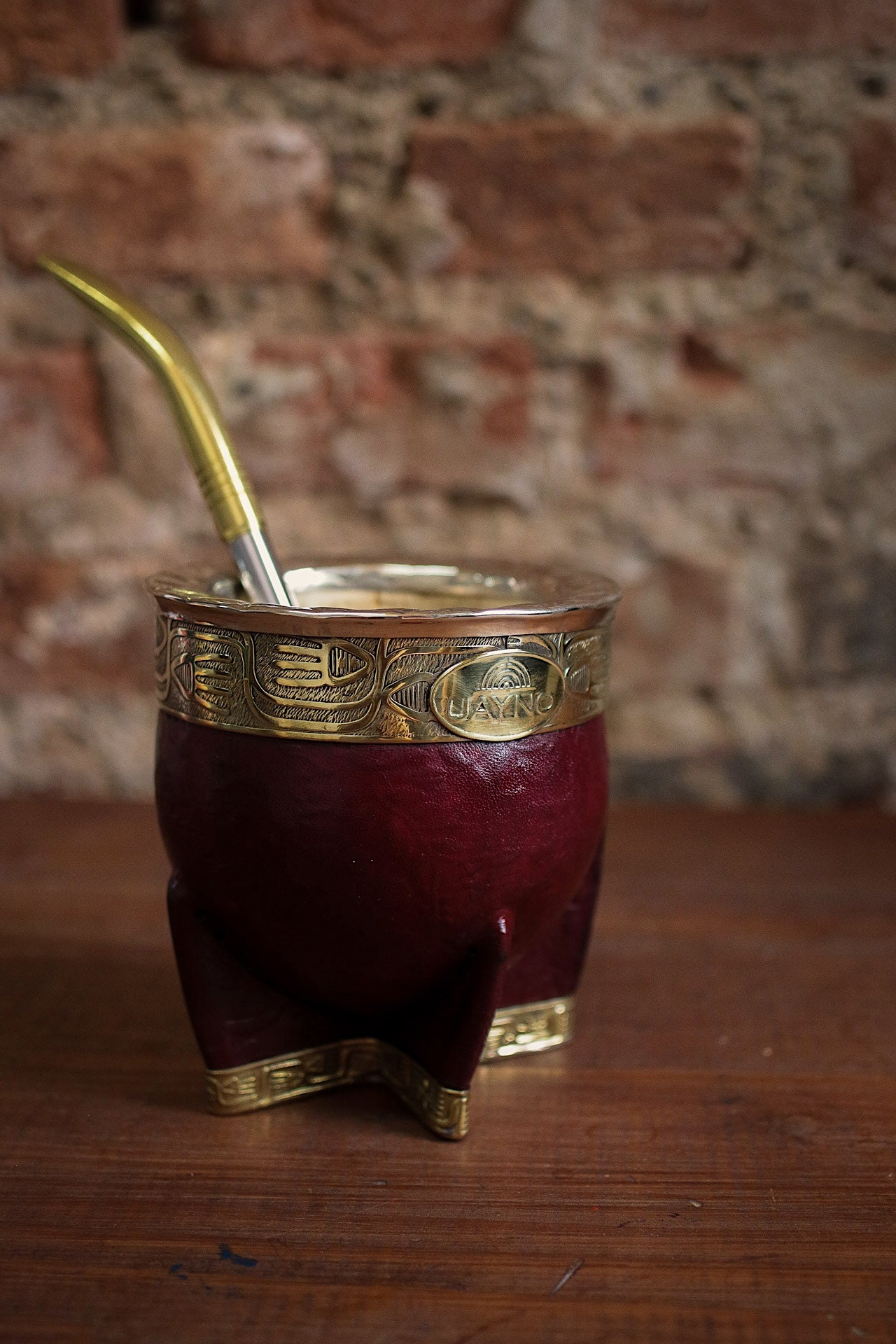 Mate Imperial de Cuero y Bronce con Bombillón