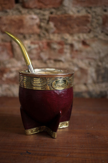Mate Imperial de Cuero y Bronce con Bombillón