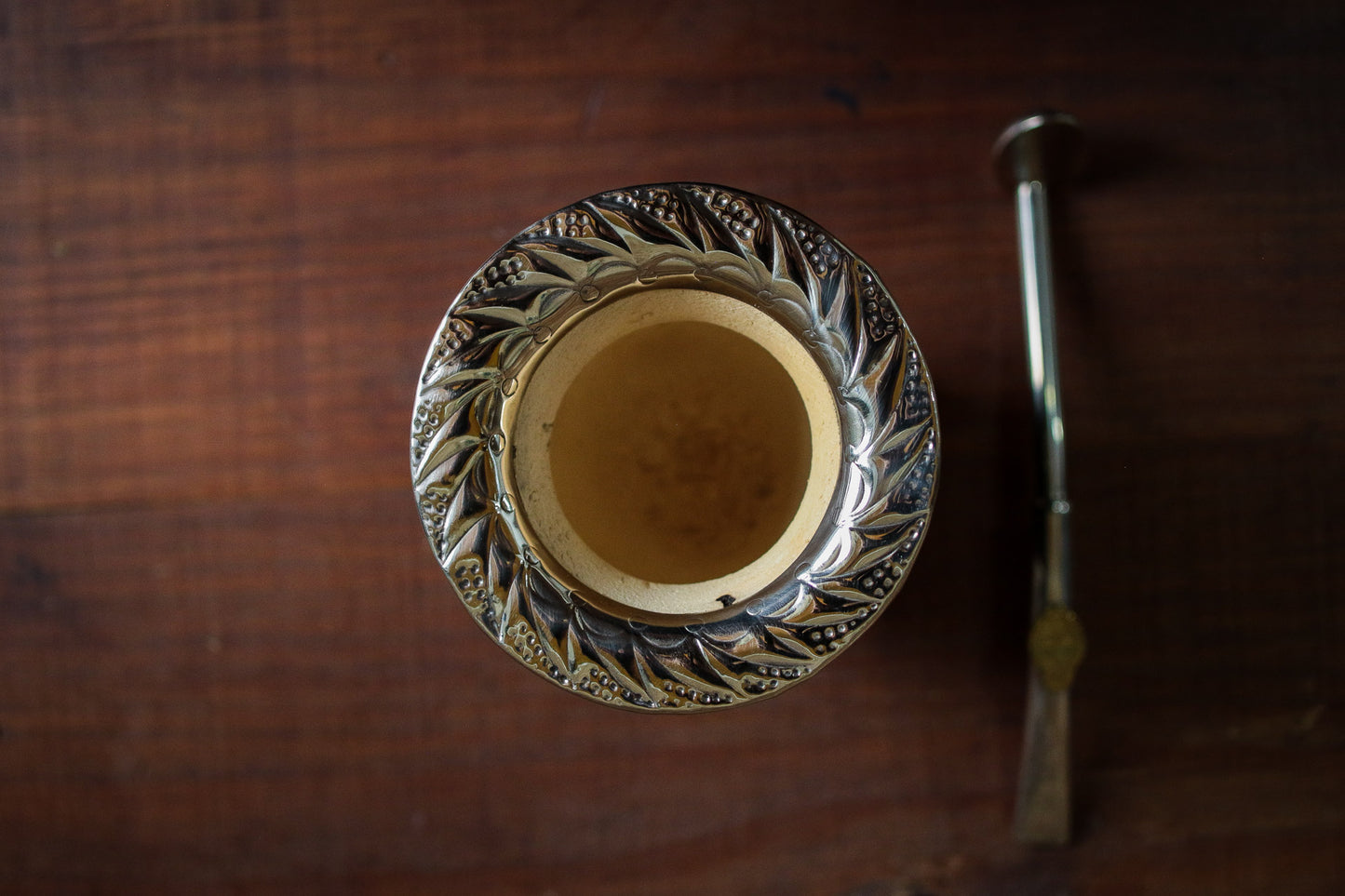 Mate Imperial de Cuero y Bronce con Bombilla