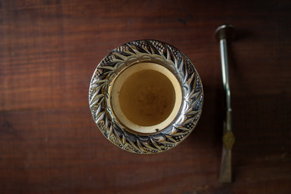 Mate Imperial de Cuero y Bronce con Bombilla