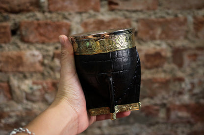 Mate Imperial de Cuero y Bronce con Bombilla