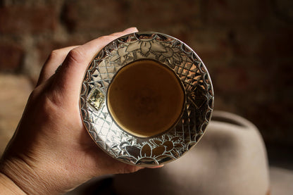 Mate de Cuero y Alpaca con Bombilla