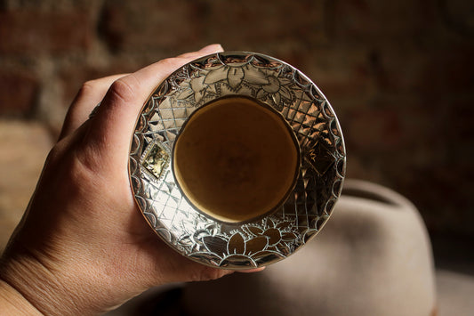 Mate de Cuero y Alpaca con Bombilla