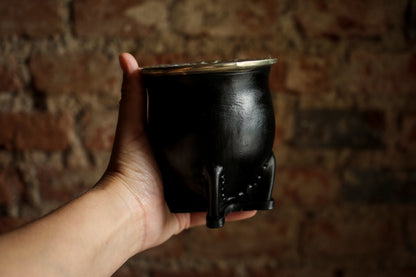 Mate de Cuero y Alpaca con Bombilla