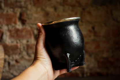 Mate de Cuero y Alpaca con Bombilla