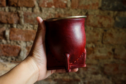 Mate de Cuero y Alpaca con Bombilla