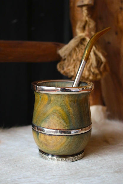 Mate de Palo Santo y Alpaca con Bombilla
