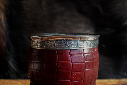 Imperial Embossed Leather and Nickel Silver with Bronze Shield