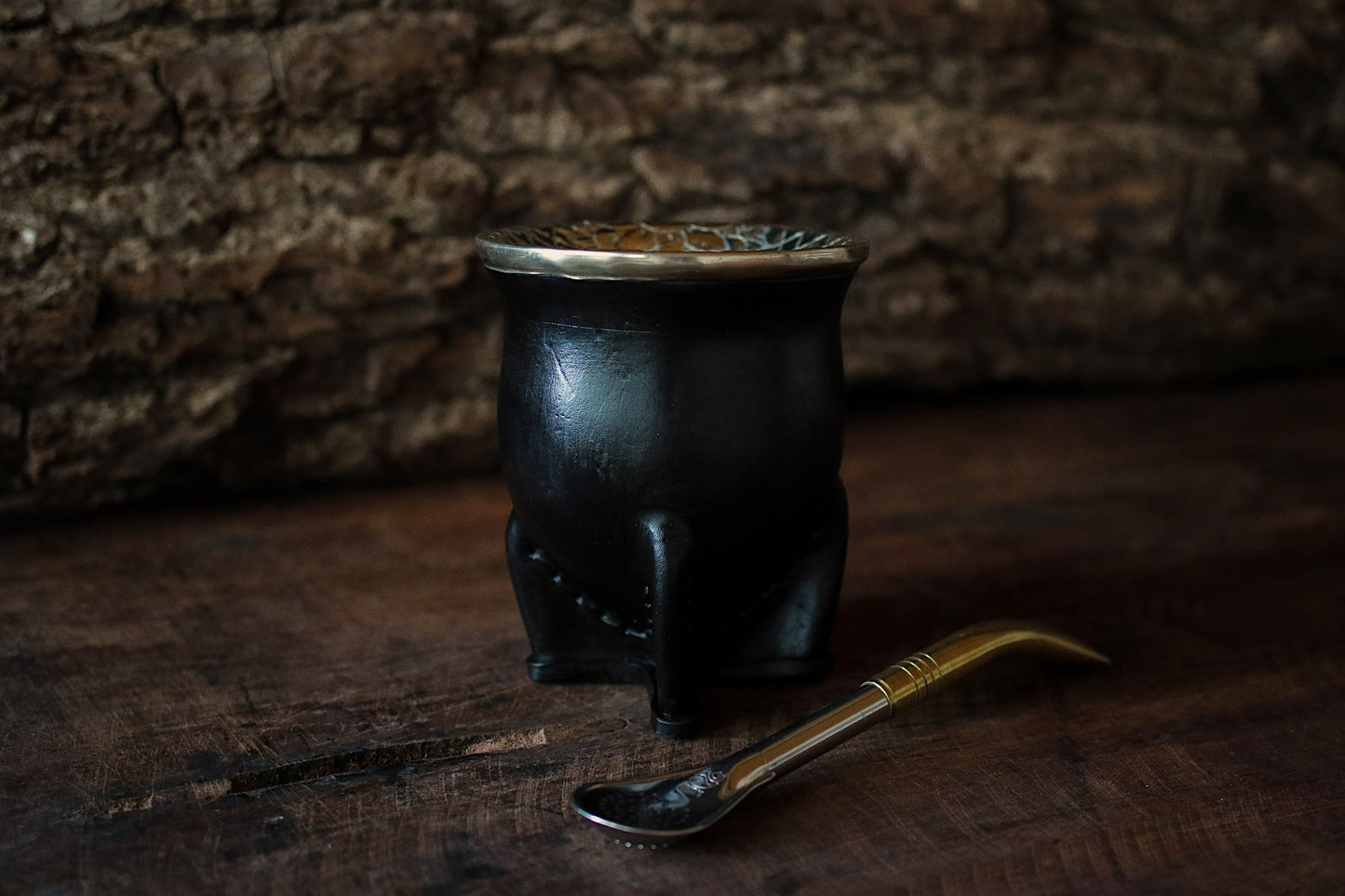 Mate de Cuero y Alpaca con Bombilla