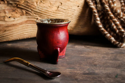 Mate de Cuero y Alpaca con Bombilla