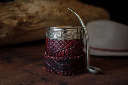 Mate criollo forrado en Cuero Natural y Bombilla