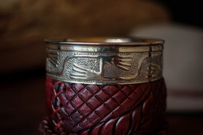 Mate criollo forrado en Cuero Natural y Bombilla