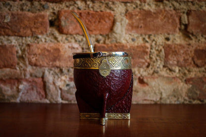 Imperial Cuero y Bronce con Escudo, Matepa y Bombilla