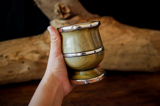 Mate de Palo Santo y Alpaca con Bombilla