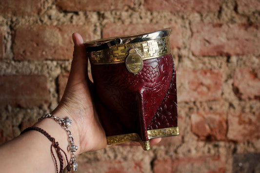 Imperial Cuero y Bronce con Escudo, Matepa y Bombilla