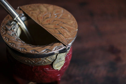 Imperial Cuero y Bronce con Escudo, Matepa y Bombilla