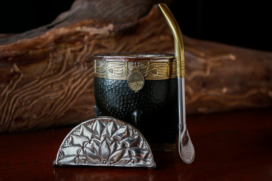 Imperial Cuero y Bronce con Escudo, Matepa y Bombilla