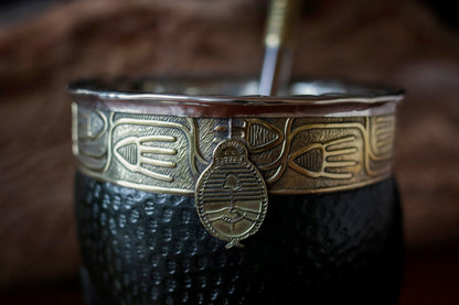 Imperial Cuero y Bronce con Escudo, Matepa y Bombilla