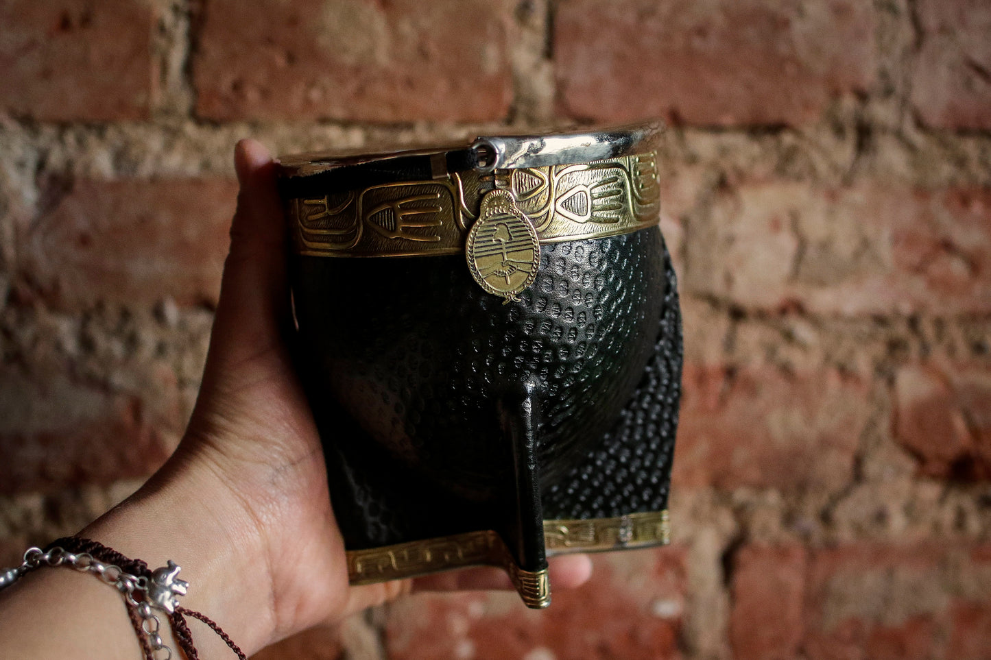 Imperial Cuero y Bronce con Escudo, Matepa y Bombilla