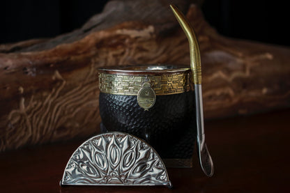 Imperial Cuero y Bronce con Escudo, Matepa y Bombilla