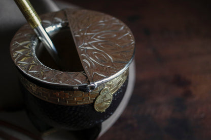 Imperial Cuero y Bronce con Escudo, Matepa y Bombilla