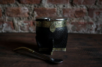 Imperial Cuero y Bronce con Escudo, Matepa y Bombilla
