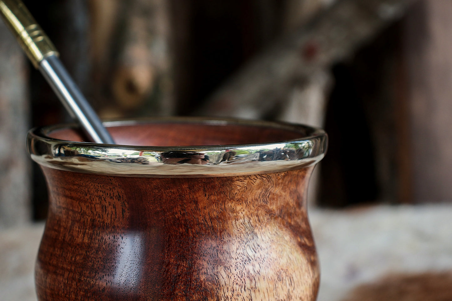 Carob and Nickel Silver Mate with Bombilla