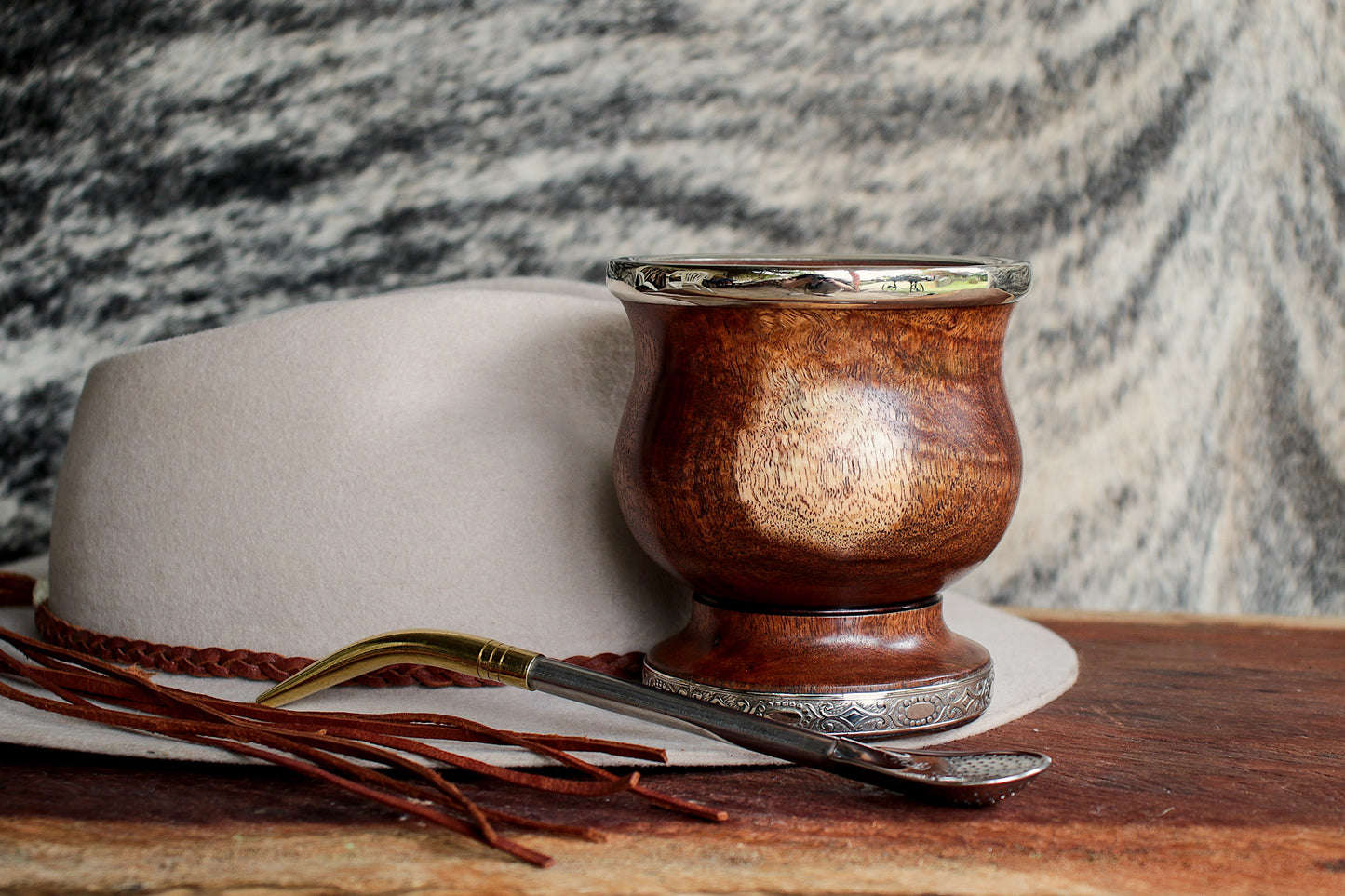 Carob and Nickel Silver Mate with Bombilla