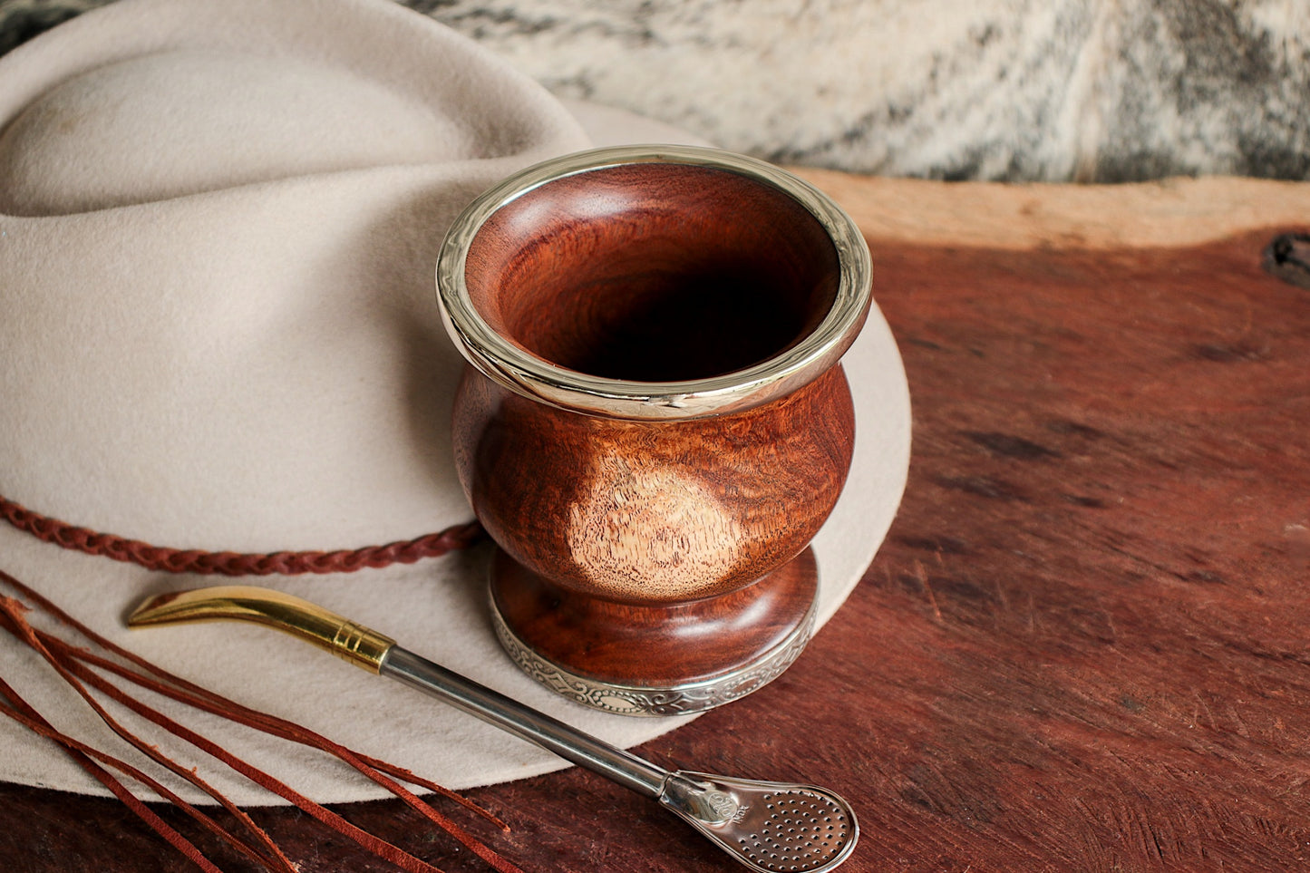 Carob and Nickel Silver Mate with Bombilla